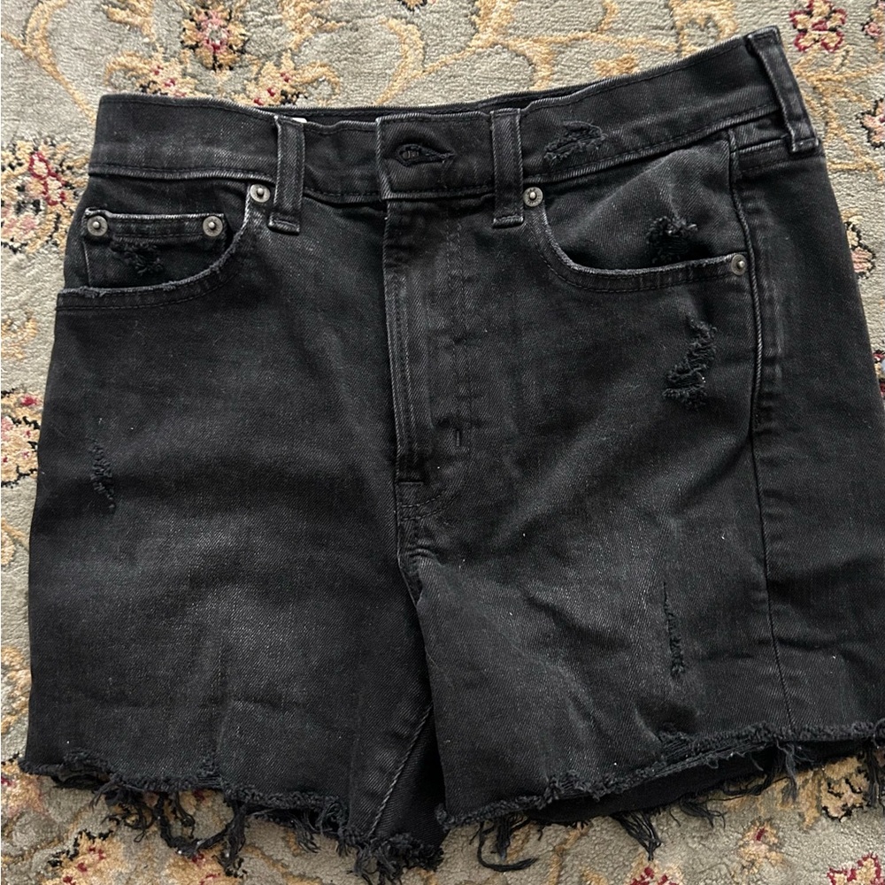 Black GAP Distressed Denim Shorts